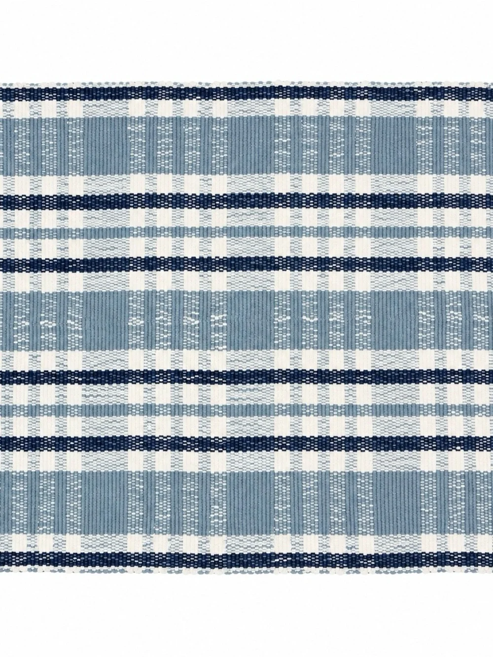 Blue Plaid Indoor Outdoor Woven Layering Rug 24x36 Farmhouse Cottage